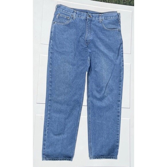 Carhartt B17-DST Men’s Jeans 38x30 Blue Denim Relaxed Fit Straight Leg - Picture 1 of 11